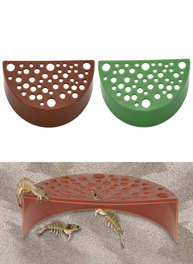 braxan 2 Pcs Shrimp Cave, Hideout Hides for Aquarium Hide Cave Fish Tunnel Hides for Shrimps Breeding Hiding Aquarium Fish Tank Accessories Decor (Light Brown + Green) - Image 1